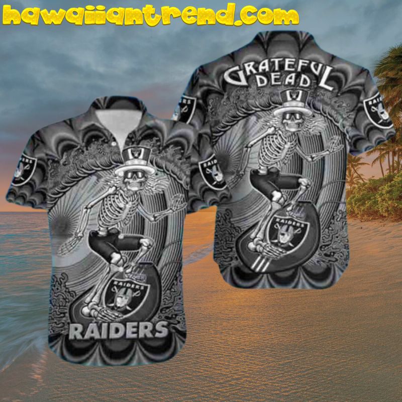 G Dead NFL Las Vegas Raiders Skeleton Trendy Hawaiian Shirt