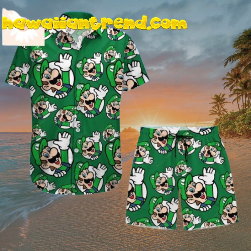 Hi Luigi Seamless Green Hawaiian Shirt