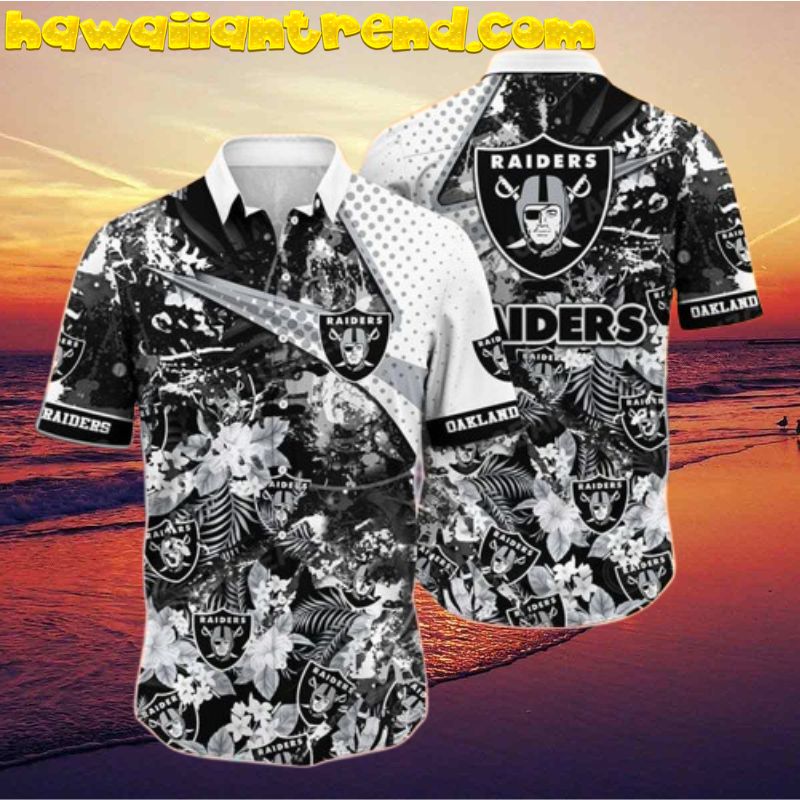 Las Vegas Raiders NFL Football Tropical Floral Hawaiian Shirt