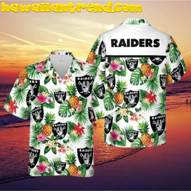 Las Vegas Raiders Nfl Sweet Pineapple White Hawaiian Shirt
