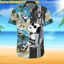 Las Vegas Raiders Snoopy Beach Adventure Hawaiian Shirt