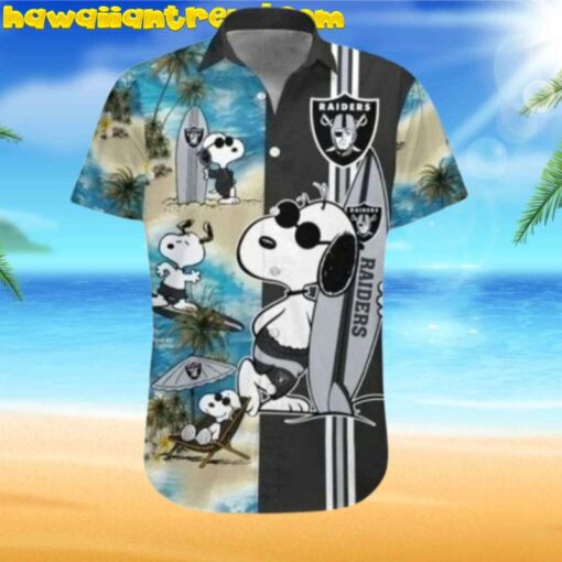 Las Vegas Raiders Snoopy Beach Adventure Hawaiian Shirt