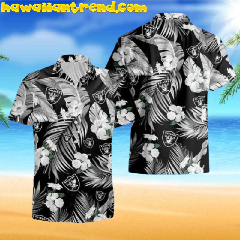 Las Vegas Raiders Tropical Flowers Hawaiian Shirt And Short