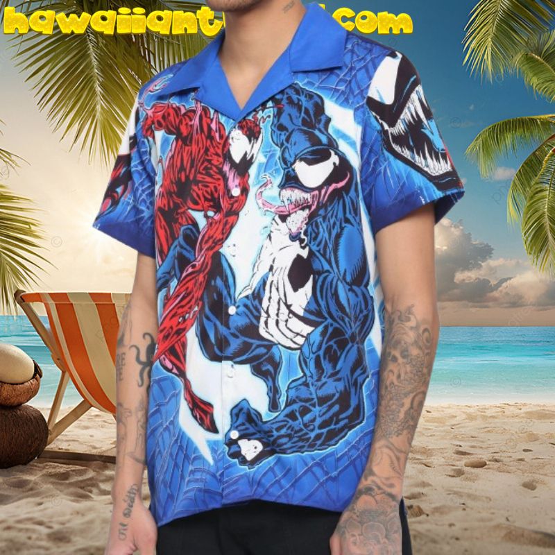 Marvel Carnage Venom Red And Blue Version Hawaiian Shirt