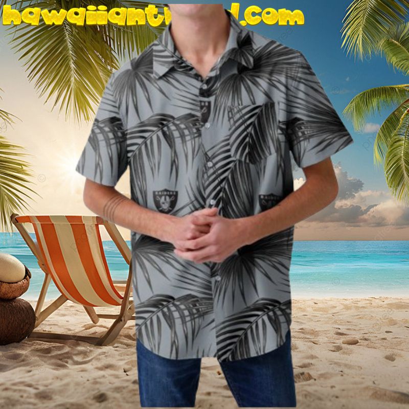 Midnight Palms & Raiders Breeze Hawaiian Button Up Shirt