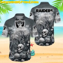 NFL Las Vegas Raiders Halloween Skull Pumpkin Hawaiian Shirt