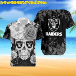 NFL Las Vegas Raiders Skull Roses Hawaiian Shirt