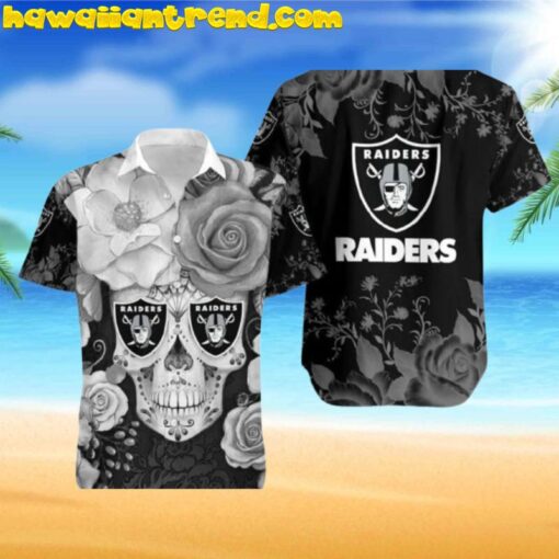 NFL Las Vegas Raiders Skull Roses Hawaiian Shirt