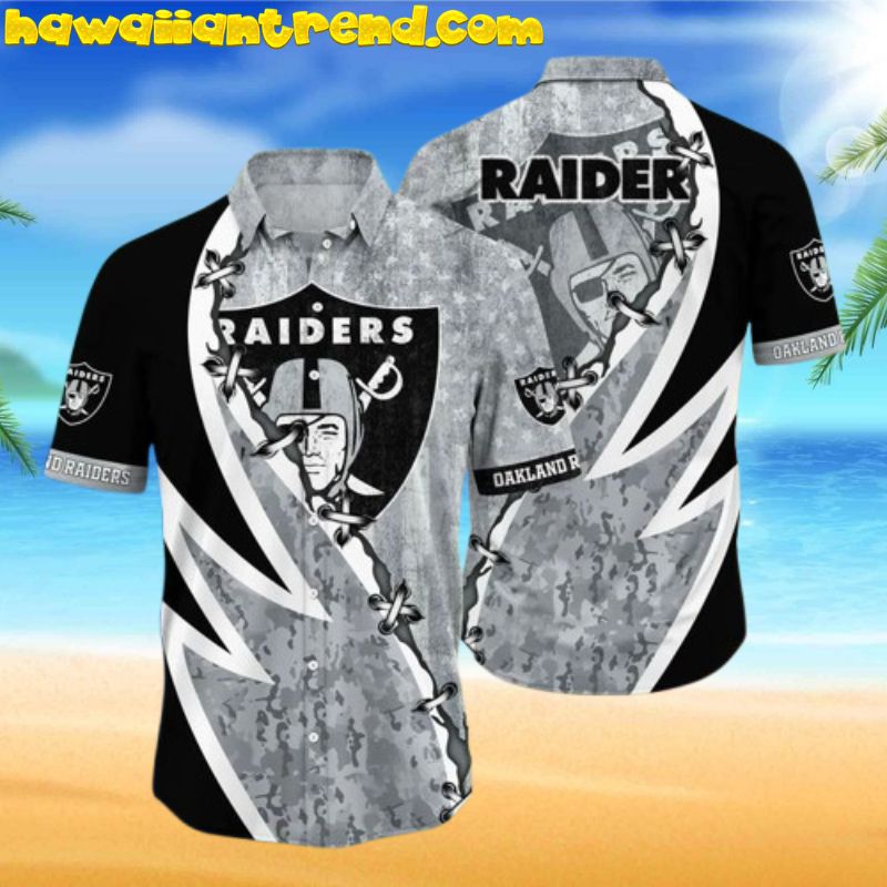 NFL Las Vegas Raiders Stitch The Logo Classic Hawaiian Shirt And Short