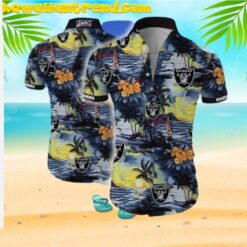 Oakland Raiders All Over Printed Sunset Hawaiian Shirt