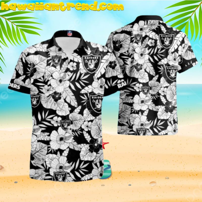 Oakland Raiders Hibicus Floral Aloha Summer Hawaiian Shirt