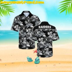 Oakland Raiders NFL Black Hawaiian Shirt