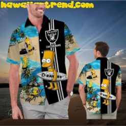 Personalized Name Las Vegas Raiders Simpsons Short Sleeve Tropical Hawaiian Shirt
