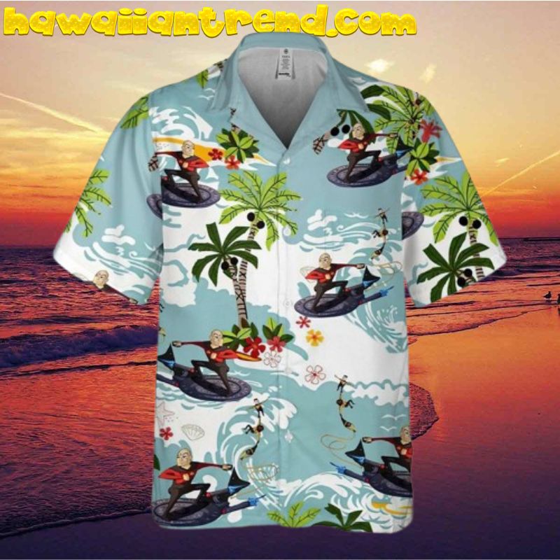 Star Trek Captain Picard Surfing Hawaiian Shirt