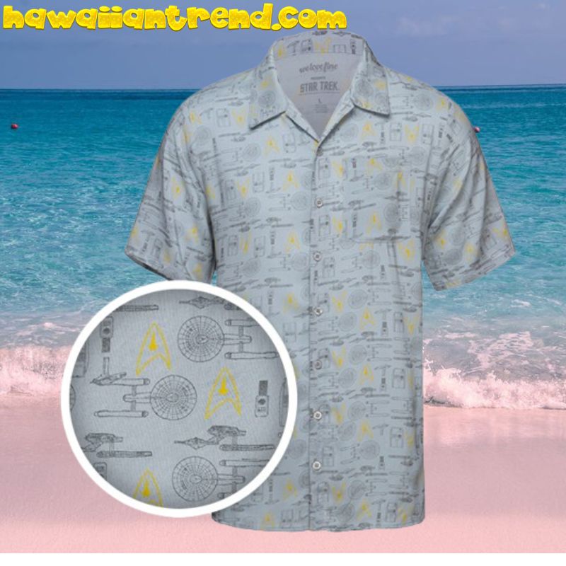 Star Trek Seamless Spcae Ship Hawaiian Shirt And Beach Short Combo (1)