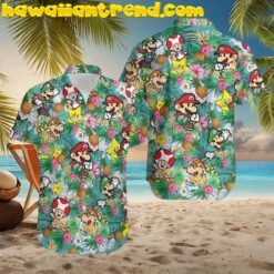 Super Mario And Friends In Tropical Forest Hawaiian Shirt