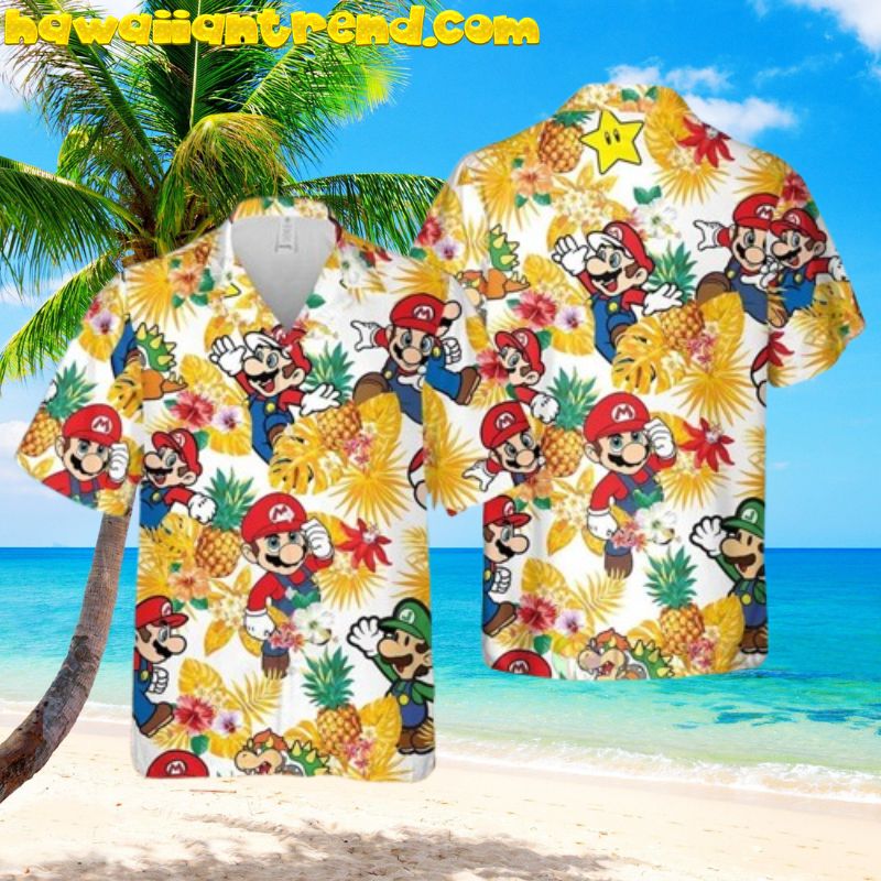 Super Mario Disneyland Summer Vacation Trip Hawaiian Shirt