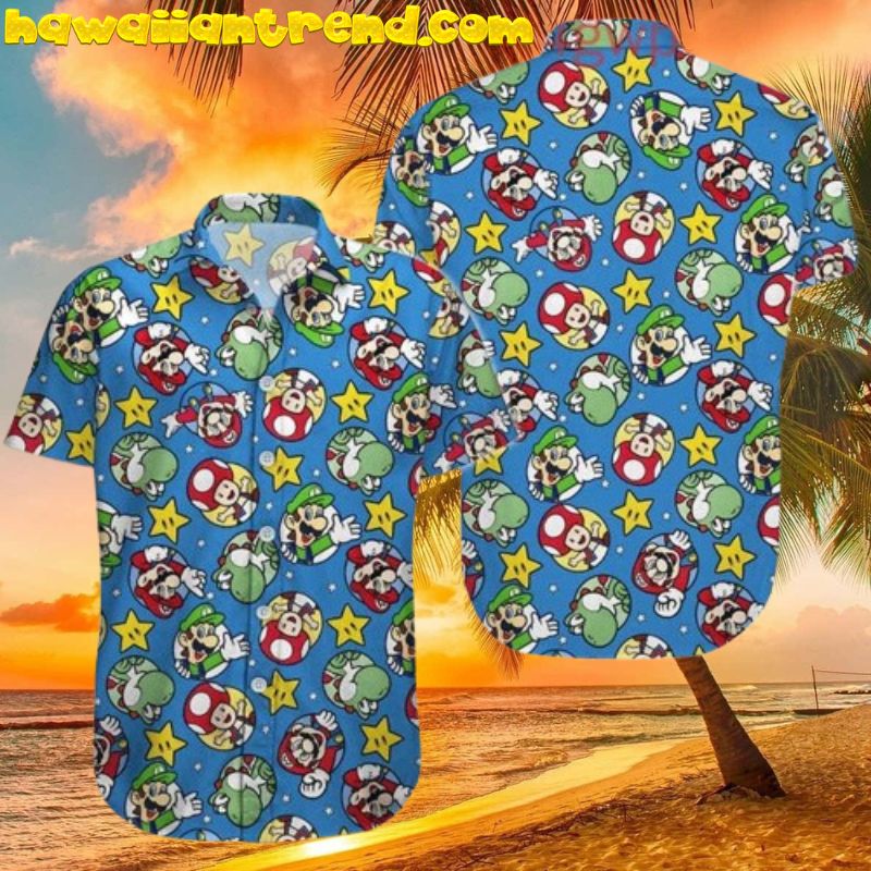 Super Mario Happy Face Hawaiian Shirt