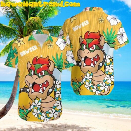 Super Mario King Bowser And FLower Hawaiian Shirt