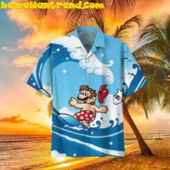 Super Mario Wave Surfing Relax Time Hawaiian Shirt