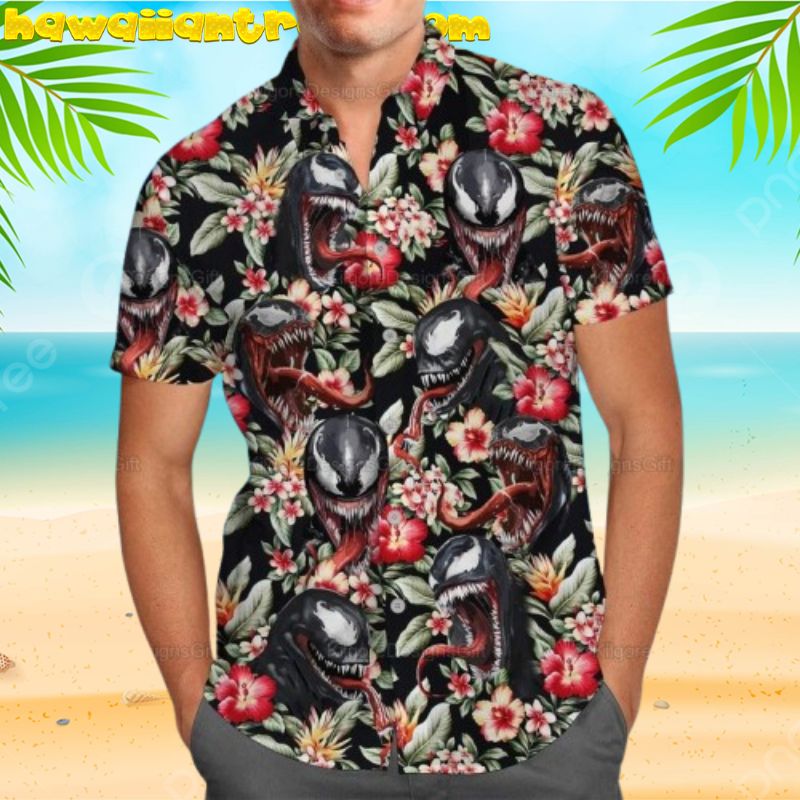 Venom Horror Tom Hardy Summer Floral Trending Hawaiian Shirt