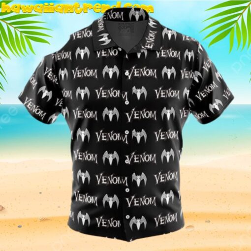 Venom Marvel Anime Text Black Summer Hawaiian Shirt