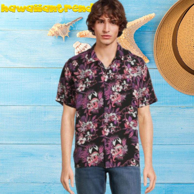 Venom Tom Hardy Tropical Flower Men Hawaiian Shirt