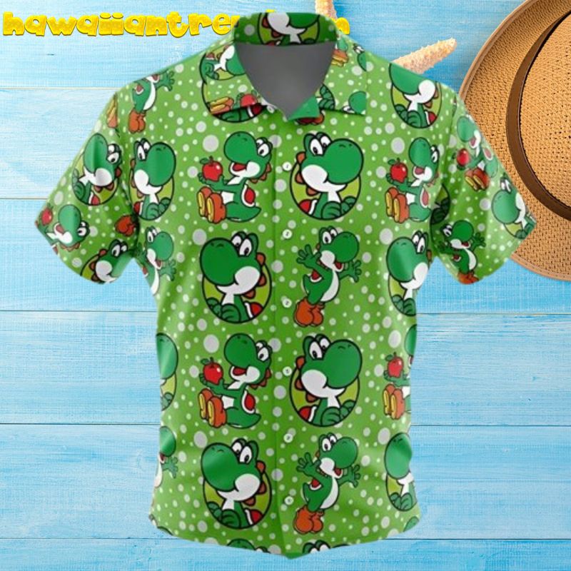 Yoshi Super Mario And The Red Apple Summer Vacation Hawaiian Shirt