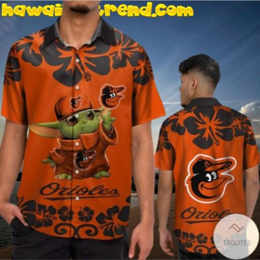 Baltimore Orioles Baby Yoda Hawaiian Shirt