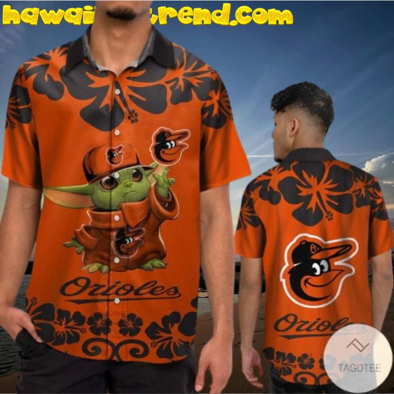Baltimore Orioles Baby Yoda Hawaiian Shirt