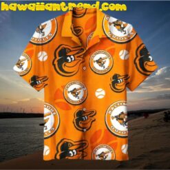 Baltimore Orioles Logo And Mascot Orange Hawaiian Shirt