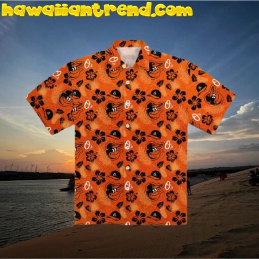 Baltimore Orioles MLB Tropical Flower Mascot Hawaiian Shirt