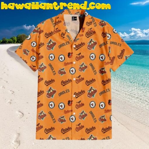 Baltimore Orioles Orange Feathers Hawaiian Shirt
