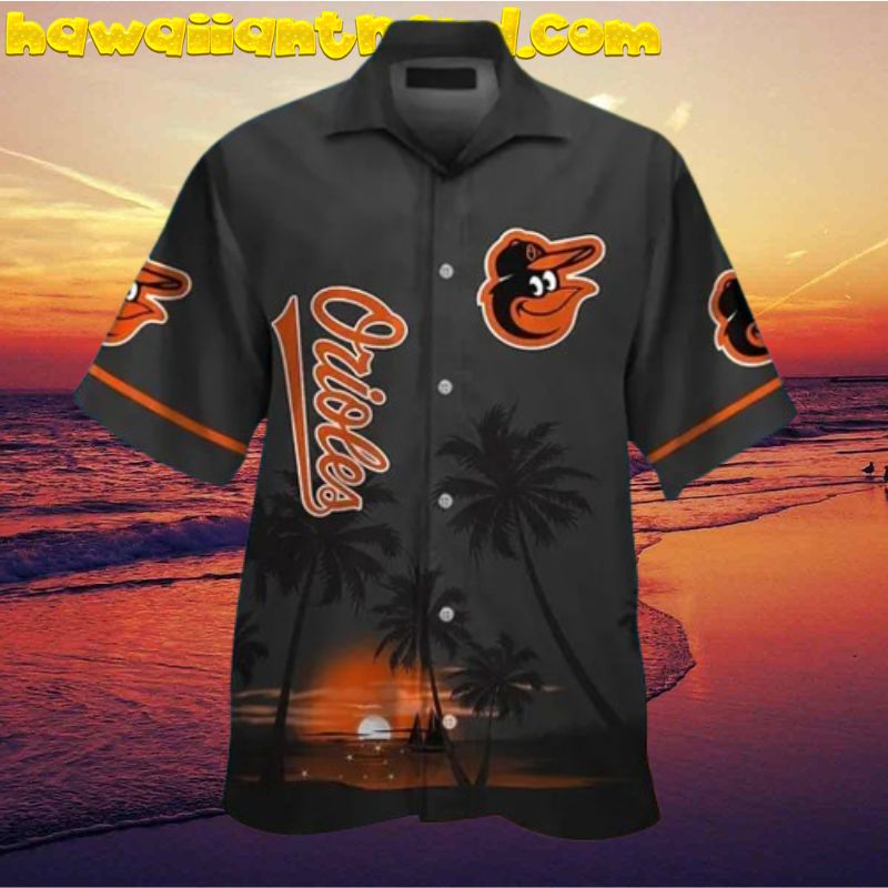 Baltimore Orioles Sunset Aloha Hawaiian Shirt Short Sleeve