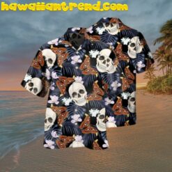 Black And White Skull Butterfly 3D Hawaiian Shirt For Men