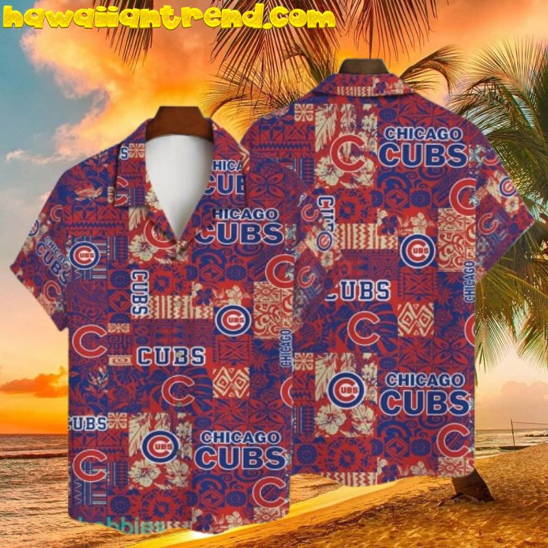 Chicago-Cubs Baseball Major League Vintage Red Pattern Hawaiian Shirt