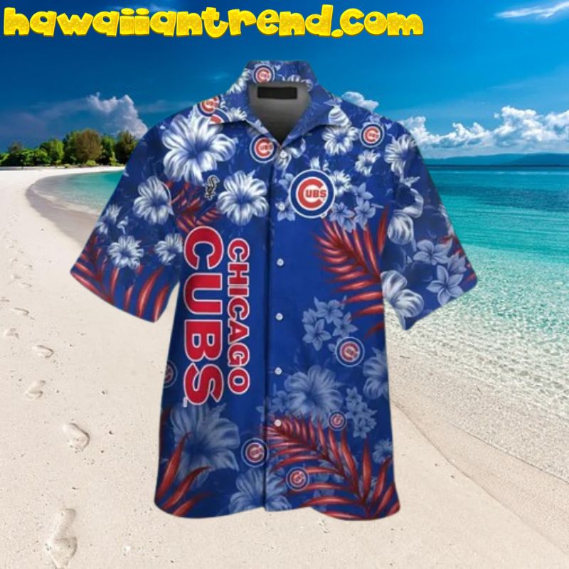 Chicago Cubs Summer Floral Half Tropical Hawaiian Shirt