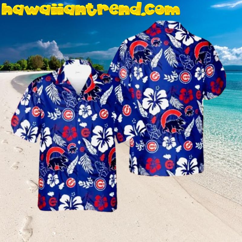 Chicago Cubs Tropical Floral Baseball Team Aloha Hawaiian Shirt