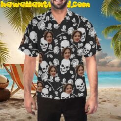 Custom Halloween Skull With Face Hawaiian Shirt