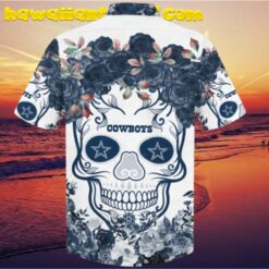 Dallas Cowboys NFL Flower Skull Hawaiian Shirt
