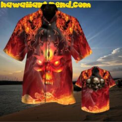 Flame Hell Skull Nice Hawaiian Shirt