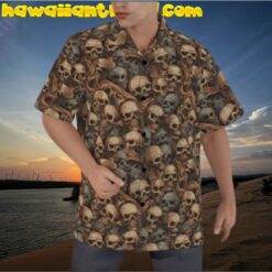 Gothic Skull Horror Hawaiian Shirt For Men