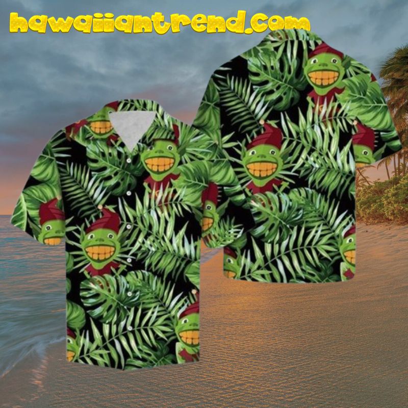 Grinch Green Tropical Button Up Summer Hawaiian Shirt