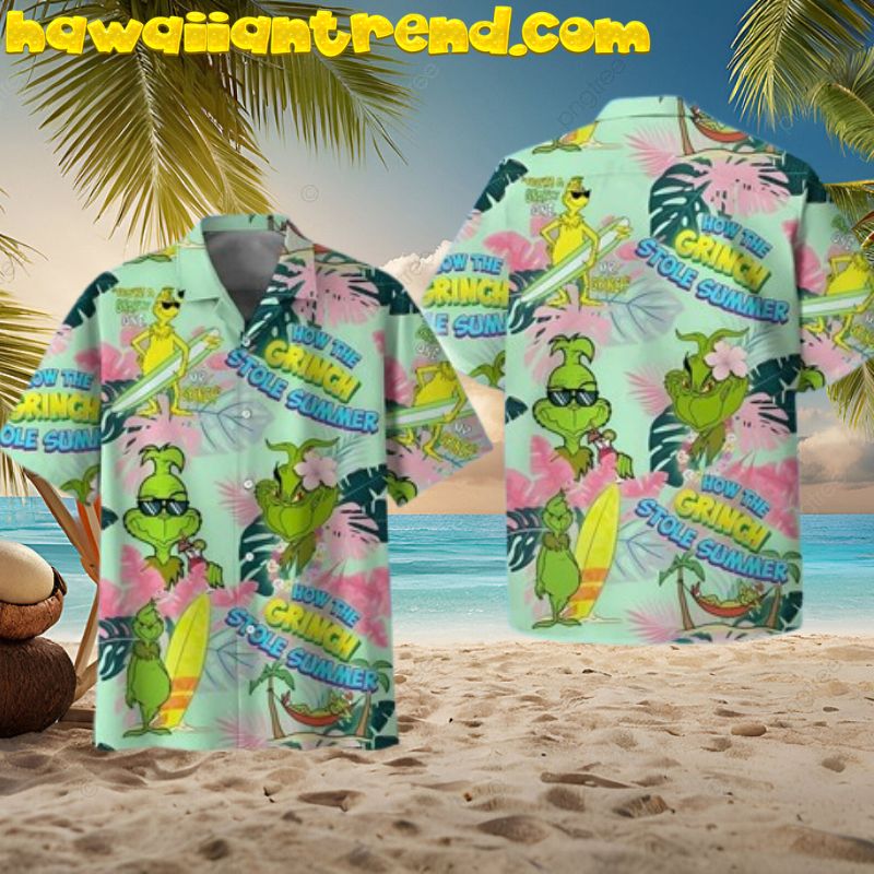 How The Grinch Stole Summer Tropical Floral Hawaiian Shirt