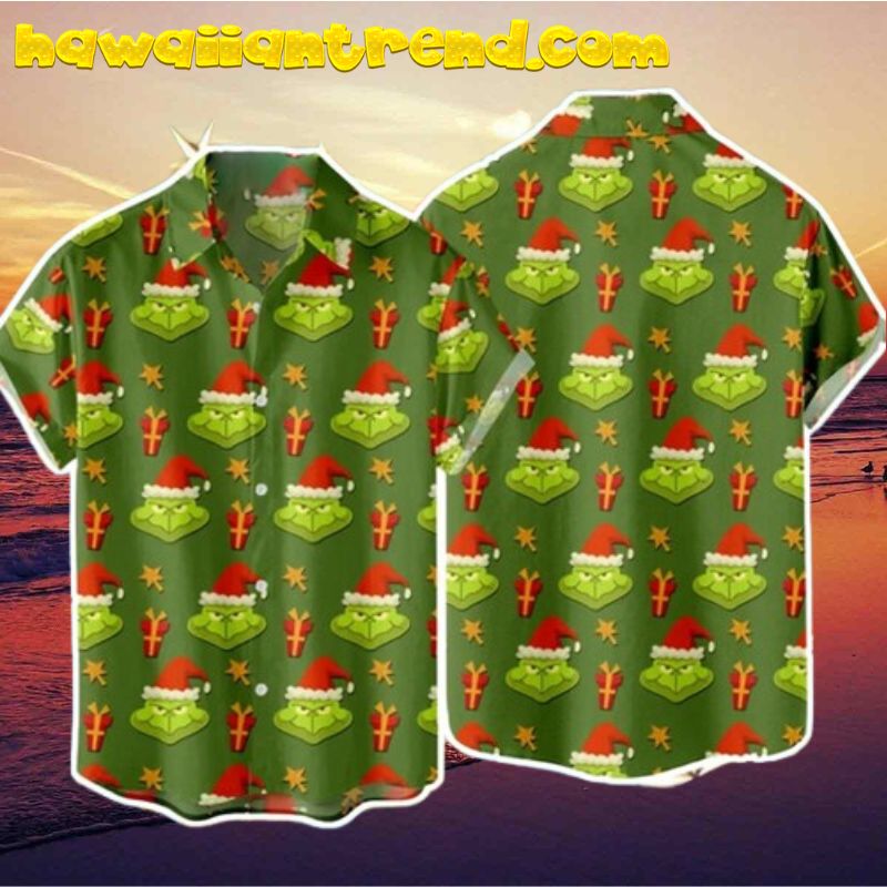 Im A Drumer Grinch Seamless Face And Gift Hawaiian Shirt