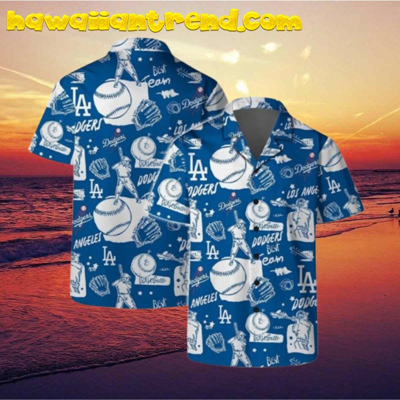 Los Angeles Dodgers Baseball Doodle Hawaiian Shirt