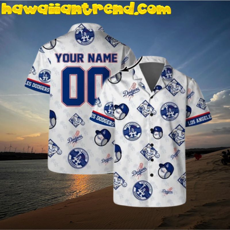Los Angeles Dodgers Custom Name Aloha Hawaiian Shirt