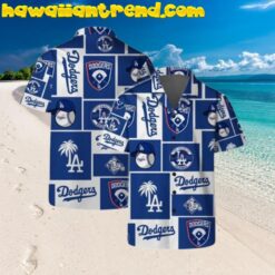 Los Angeles Dodgers Icon Square Block Hawaiian Shirt