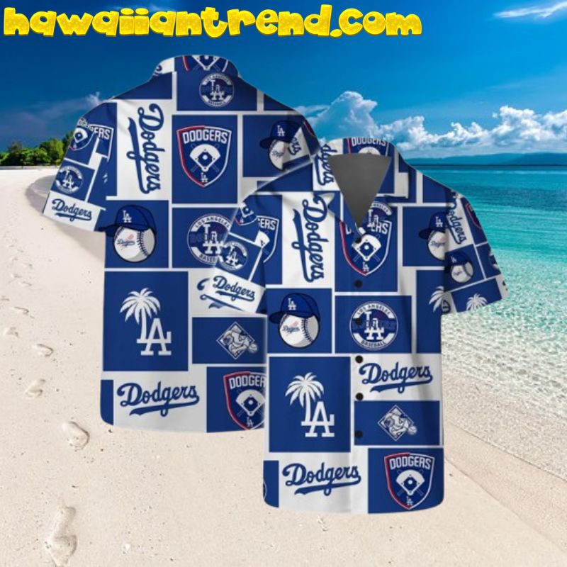 Los Angeles Dodgers Icon Square Block Hawaiian Shirt