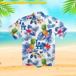 Los Angeles Dodgers Pineapple Hibiscus Summer Hawaiian Shirt